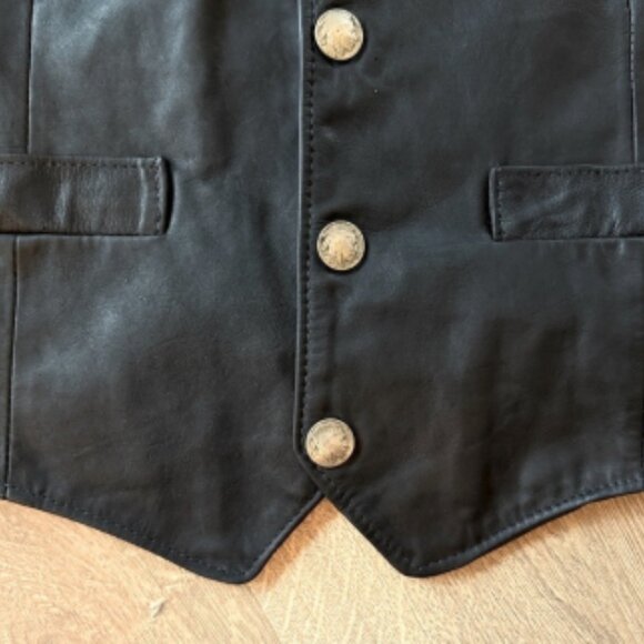 Black Leather Vest for Men - Picture 3 of 7